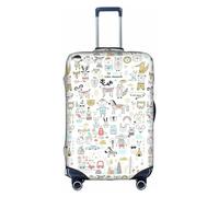BREAUX Animal Rabbit Fox Dee, copertura protettiva per bagagli, trolley da viaggio, bianco, S