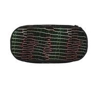 BREAUX Astuccio con stampa pelle di coccodrillo, borsa per il trucco, borsa robusta, adatta per accessori essenziali da ufficio o da viaggio, nero, taglia unica, portabilità, Nero, One Size