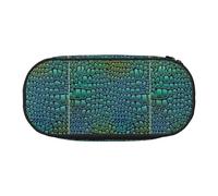 BREAUX Astuccio con stampa pelle di coccodrillo, borsa per il trucco, borsa robusta, adatta per ufficio o accessori essenziali da viaggio, Nero , Taglia unica, Portabilità