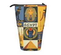 BREAUX Astuccio telescopico con stampa della tribù dell'antico Egitto, adatto per matite multifunzionali, trousse per trucchi e portafogli, Nero, One Size, Alla moda