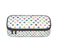 BREAUX Astuccio unisex con stampa a pois blu, borsa versatile per cancelleria per ufficio, viaggi o trucco