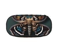 BREAUX Bellissimo astuccio con stampa di falene, borsa per trucchi, borsa robusta, adatta per ufficio o accessori essenziali da viaggio, Nero, One Size, Portabilità