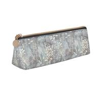 BREAUX Blue Grace Flora stampa Triangolo borsa cancelleria in pelle, adatta per viaggi e cosmetici