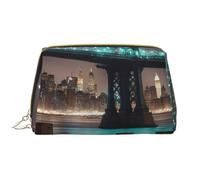 BREAUX Borsa cosmetica da viaggio con stampa notturna di New York Manhattan Bridge, borsa cosmetica da viaggio, organizer portatile, New York Manhattan Bridge Night, taglia unica, New York Manhattan