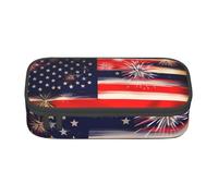 BREAUX Borsa cosmetica di grande capacità stampata con bandiera americana fuochi d'artificio 4 luglio, borsa per articoli da toeletta, organizer per cancelleria., nero, taglia unica, floreale, Nero ,