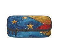 BREAUX Borsa cosmetica di grande capacità stampata della bandiera del Venezuela, borsa da toilette, organizzatore di cancelleria., nero, taglia unica, floreale, Nero , Taglia unica, floreale