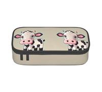 BREAUX Borsa cosmetica di grande capacità stampata della mucca bianca carina, borsa degli articoli da toeletta, organizzatore della cancelleria., nero, taglia unica, floreale, Nero , Taglia unica,