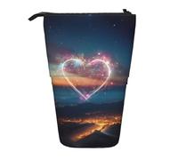 BREAUX Borsa di immagazzinaggio espandibile con stampa floreale con margherite estive, borsa di stoccaggio verticale, borsa cosmetica espandibile, Shooting Star Heart1, Taglia unica, Multiuso