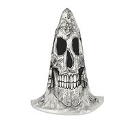 BREAUX Cappotto con cappuccio unisex con stampa teschio messicana per Halloween tunica a lunghezza intera per costume da strega diavolo mago, Nero , L