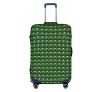 BREAUX Copertura per bagagli verde con stampa aliena a orecchio lungo, copertura protettiva per bagagli, custodia protettiva per trolley da viaggio, bianco, L