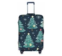 BREAUX Coperture protettive per bagagli con stampa a forma di albero di Natale, con stelle, custodie per bagagli decorative, con cerniera, bianco, Large
