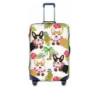 BREAUX Corgi Hawaiian Tropical Summer Ananas stampa bagagli coperture protettive per bagagli maniche per bagagli coperture decorative per bagagli, coperture per bagagli con cerniera, bianco, X-Large