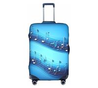 BREAUX Custodia protettiva per trolley con stampa di note musicali blu cielo con motivo unico su entrambi i lati, bianco, XL, Bianco, X-Large