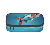 BREAUX Flying Fish in the ocean Borsa cosmetica di grande capacità, borsa per articoli da toeletta, organizer per cancelleria., Nero, Taglia unica, Floreale, Nero , Taglia unica, floreale