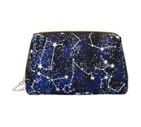 BREAUX Glow In The Dark Print Leather Clutch Zipper Cosmetic Bag, Travel Cosmetic Organizer, Leather Storage Cosmetic Bag, Glow In The Dark, One Size, Si illumina al buio., Taglia unica