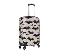 BREAUX Halloween Flying viola pipistrelli stampa Trolley valigia copertura protettiva, tessuto ad alta elasticità, copertura valigia trolley, bianco, Small