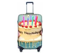 BREAUX Happy Birthday Big Cake stampa copertura bagagli, copertura protettiva per bagagli, trolley da viaggio copertura protettiva, bianco, L