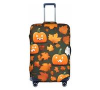 BREAUX Happy Thanksgiving Day Pumpkin print Trolley Valigia Copertura protettiva per bagagli Copertura protettiva per bagagli Motivo unico su entrambi i lati, bianco, Large