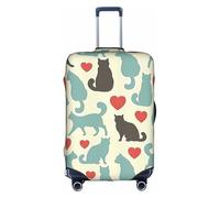 BREAUX Happy Walking Kitty stampa bagagli coperture protettive per bagagli maniche bagagli coperture decorative per bagagli, coperture per bagagli con cerniera, Bianco, Medium
