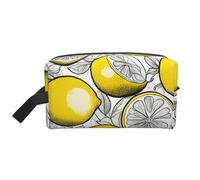 BREAUX Il modello della frutta del limone ha stampato la borsa cosmetica di immagazzinaggio, borsa cosmetica di stoccaggio, Modello di frutta al limone 2, Taglia unica