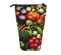 BREAUX Introduzione di varie verdure stampa astuccio retrattile verticale, portafoglio alla moda, borsa portaoggetti multifunzionale