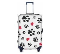 BREAUX Love Cat Paw Cuore Cucciolo Piede Stampa Bagagli Coperture Protettive Coperture Dei Bagagli Coperture Decorative, Copertura Dei, bianco, Small