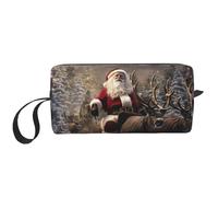 BREAUX Merry Christmas Print Daily Storage Bag, Portable Simple Handheld Storage Bag, Makeup Zipper Travel Bag, Merry Christmas1, One Size, Merry Christmas1., Taglia unica