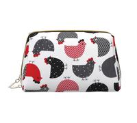 BREAUX Organizer creativo con stampa di polli, pochette in pelle con cerniera, borsa cosmetica portatile (grande), pollo, taglia unica, Creative Cartoon Chicken, Taglia unica