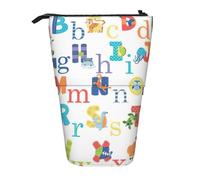 BREAUX Organizer verticale con stampa Corgi, borsa portaoggetti portatile, borsa cosmetica con cerniera, regalo per le vacanze, Alfabeto animale colorato, Taglia unica, Multiuso