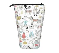 BREAUX Organizer verticale con stampa di foglie d'uva, borsa portatile, borsa cosmetica con cerniera, regalo per le vacanze, Animale Coniglio Volpe Dee, Taglia unica, Multiuso