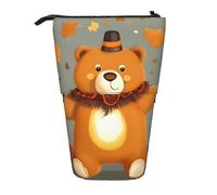 BREAUX Organizzatore verticale con stampa di ossa di cane e zampe, borsa portatile, borsa cosmetica con cerniera, regalo per le vacanze, Orsi Danzanti del Ringraziamento, Taglia unica, Multiuso