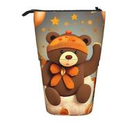 BREAUX Organizzatore verticale con stampa di ossa di cane e zampe, borsa portatile, borsa cosmetica con cerniera, regalo per le vacanze, Orso del Ringraziamento Dancing, Taglia unica, Multiuso