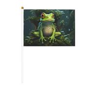 BREAUX Pace Frog Tree print Mini palmare piccola bandiera, bandiera sventolata a mano su entrambi i lati, mini bandiera bastone