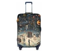 BREAUX Physics Print Print Trolley Valigia Copertura protettiva per bagagli Copertura protettiva unica motivo su entrambi i lati, bianco, piccolo, Bianco, Small