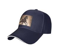 BREAUX Running Horses - Cappellini da baseball casual con stampa a sandwich, cappellini regolabili per uomo e donna, classici, Blu navy, Taglia unica