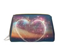 BREAUX Shooting Star Heart Print Organizer, pochette in pelle con cerniera, borsa cosmetica portatile (grande), stella cadente cuore 1, taglia unica, Shooting Star Heart1, Taglia unica