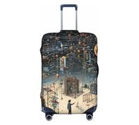 BREAUX Stampa fisica Stampa Dei Bagagli Coperture Protettive Maniche Dei Bagagli Coperture Decorative, Zip Deposito, Bianco, Large