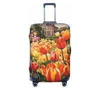 BREAUX Tulip Garden stampa bagagli coperture protettive per bagagli maniche bagagli coperture decorative per bagagli, coperture per bagagli con cerniera, bianco, Medium