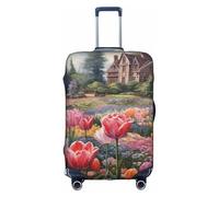 BREAUX Tulip Garden stampa bagagli coperture protettive per bagagli maniche bagagli coperture decorative per bagagli, coperture per bagagli con cerniera, bianco, X-Large