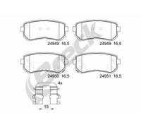 BRECK Kit pastiglie freni Posteriore per HYUNDAI i20 (PB, PBT) ix20 (JC) 24949
