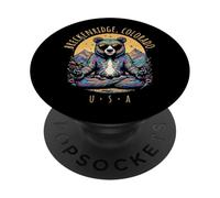 Breckenridge Colorado - Orso astratto Chill Zen Yoga Design PopSockets PopGrip Adesivo