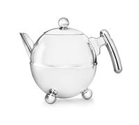 Bredemeijer 1305CH - Teiera sferica a Doppia Parete Duet Bella, 1,5 Litri, in Acciaio Inox Lucido con giunture cromate