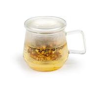 Bredemeijer Bicchiere da tè da 350 ml con filtro da tè in vetro e coperchio in vetro - tazza da tè trasparente "Tea for One" per 1 tazza di tè sfuso