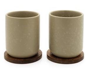 Bredemeijer Group 1x2 Bredemeijer Teebecher Umea 200ml beige m.Untersetzer
