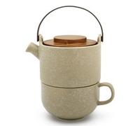 Bredemeijer Group Tea-for-one Umea beige Akazienholzdeckel 142024