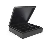 Bredemeijer - Scatola da tè 12 scomparti chiusi - Bambù - Nero | Contenitore per bustine di tè in bambù sostenibile, scatola da tè in legno con coperchio, 8,79 x 23,39 x 29,21 cm