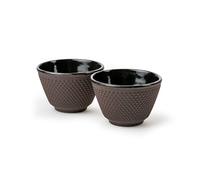 Bredemeijer Tazza da tè smaltata in ghisa, 2 pezzi, piccola melanzana con capacità di 100 ml