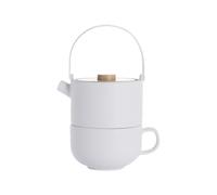 Bredemeijer Tea-for-one Umea bianco con Bambusdeckel 142007 Caraffa / 142007