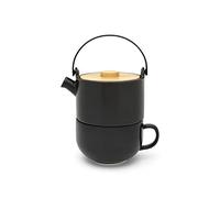 Bredemeijer - Tea for one Umea nero con coperchio in bambù, 500 ml