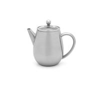 Bredemeijer Teiera a doppia parete, 0,5 litri, piccola caraffa isolante in acciaio inox, color argento, con coperchio in vetro e filtro da tè, ideale per tipi di tè sfusi